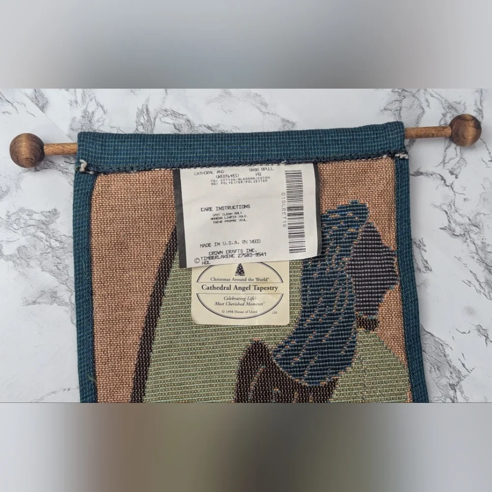 Christmas Around The World Cathedral Angel Tapestry With Dowel